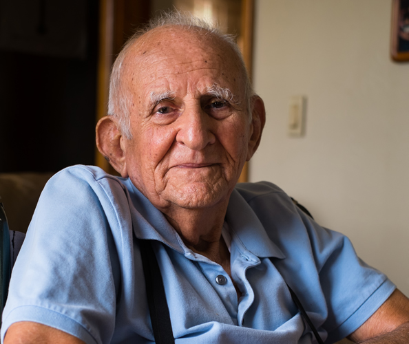 picture of elderly man in aged health care sitting